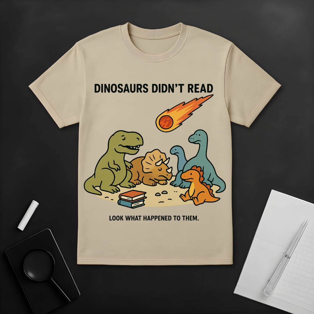 Dinosaurs Didn't Read T-Shirt