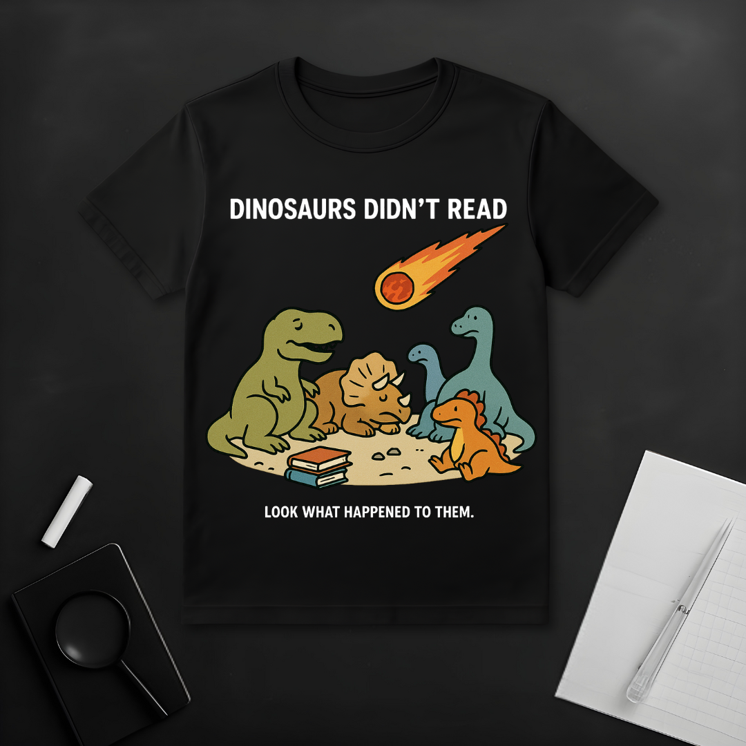 Dinosaurs Didn't Read T-Shirt