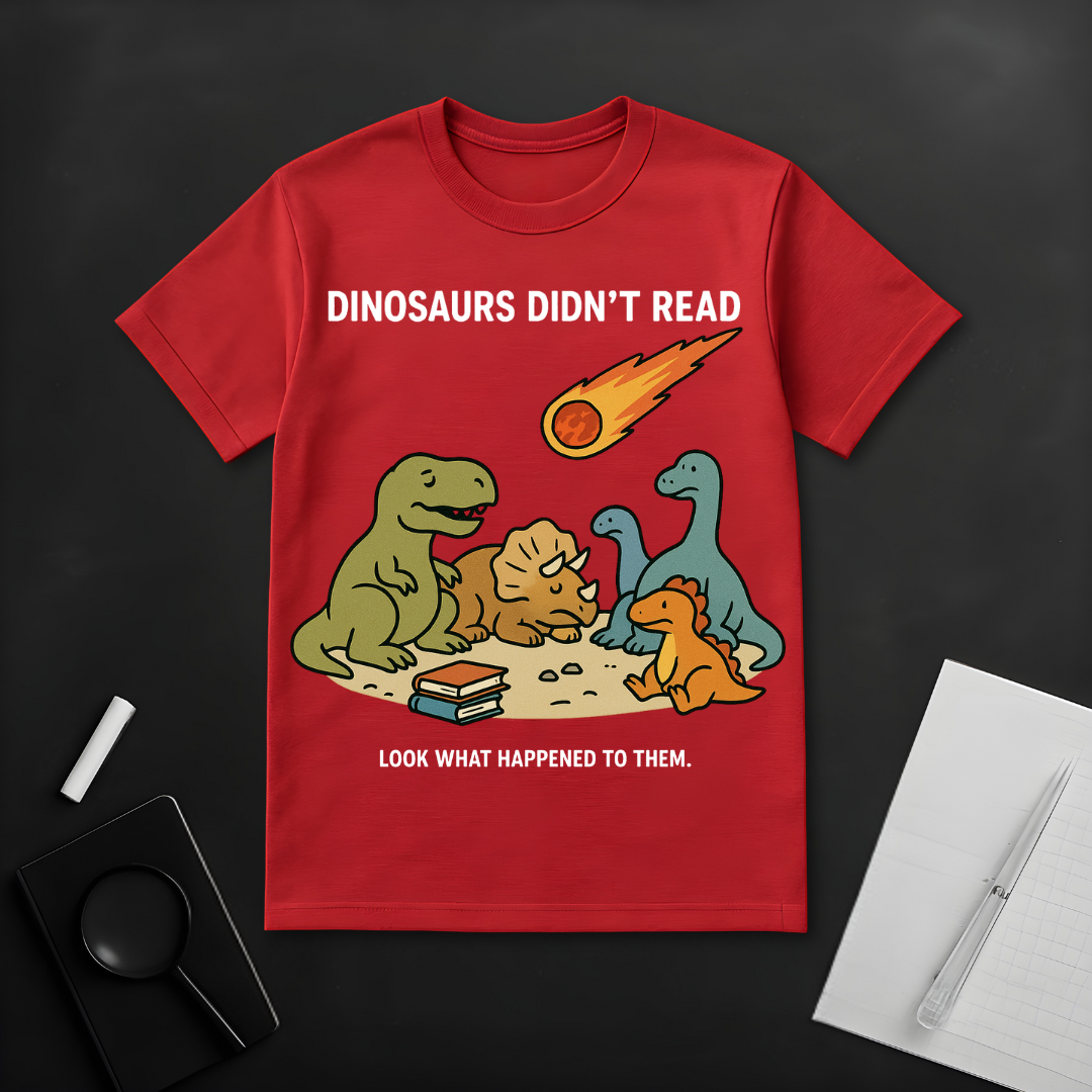 Dinosaurs Didn't Read T-Shirt